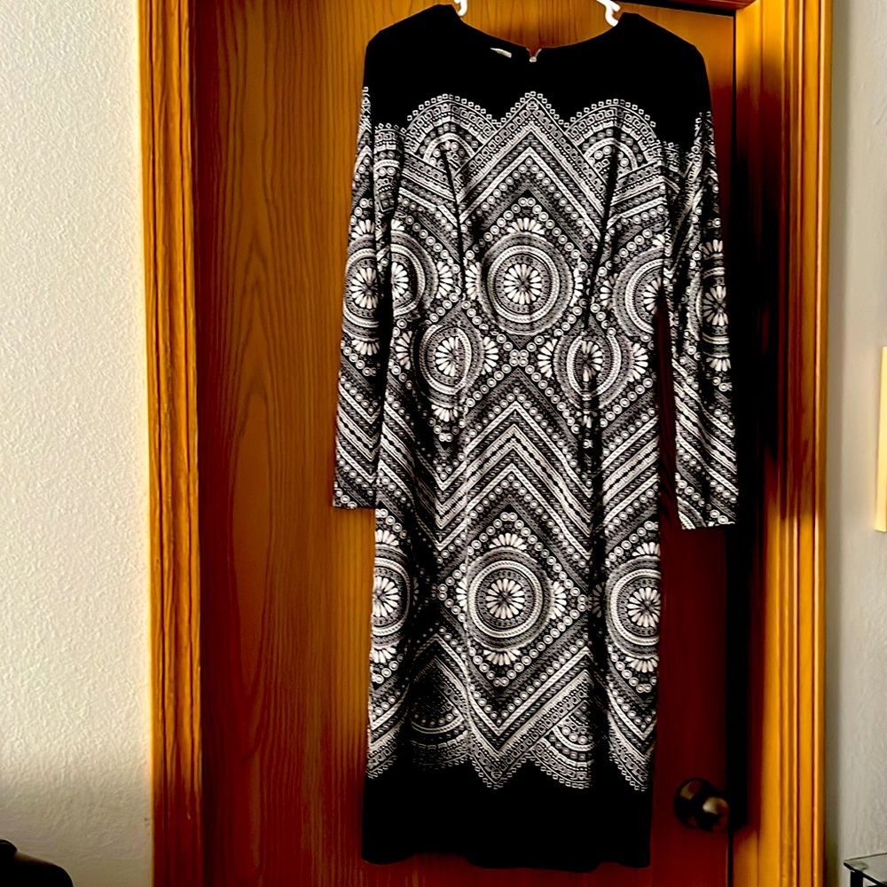 Long sleeve, calf length dress